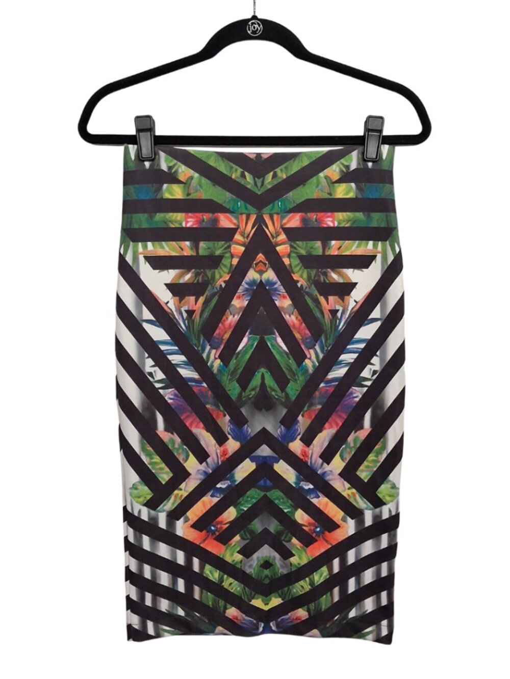 MUSTARD SEED Floral Pencil Skirt Geometric Print Stretchy Colorful Medium